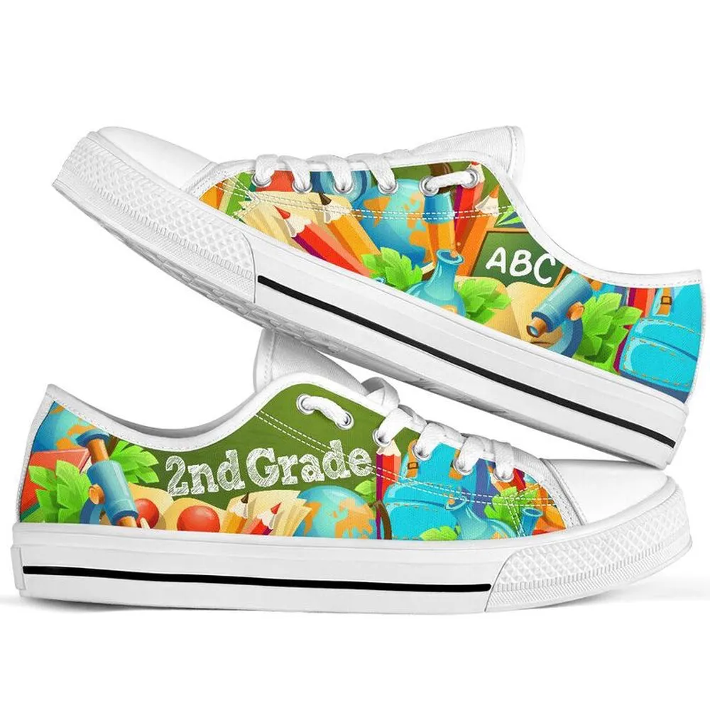 2Nd Grade Abc 3D Low Top Shoes, Teacher Shoes, Low Top Sneakers