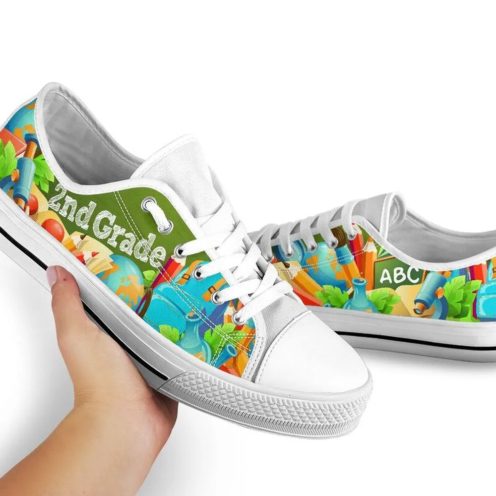 2Nd Grade Abc 3D Low Top Shoes, Teacher Shoes, Low Top Sneakers