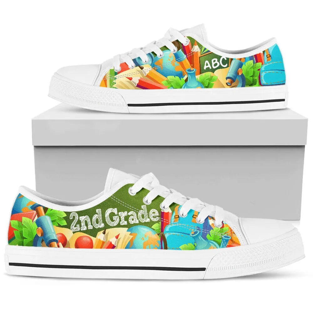 2Nd Grade Abc 3D Low Top Shoes, Teacher Shoes, Low Top Sneakers