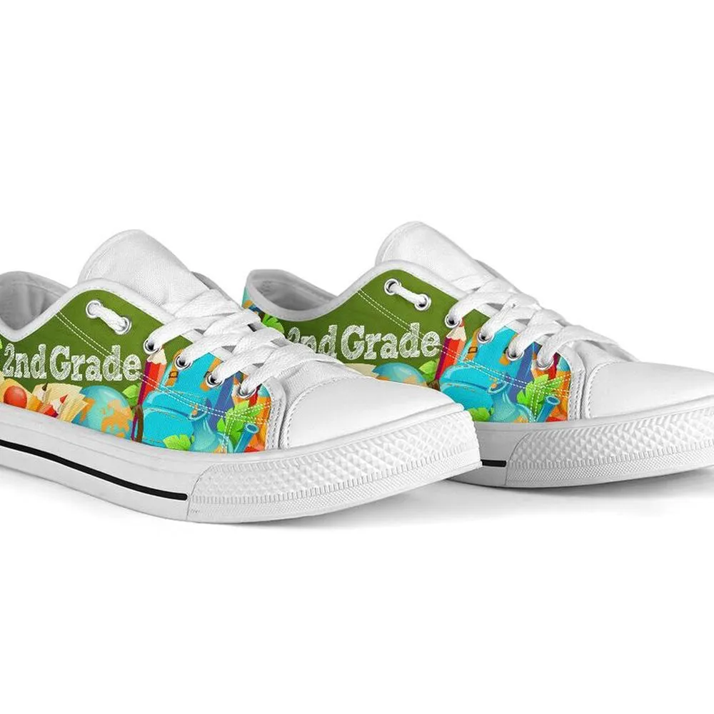 2Nd Grade Abc 3D Low Top Shoes, Teacher Shoes, Low Top Sneakers