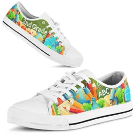 2Nd Grade Abc 3D Low Top Shoes, Teacher Shoes, Low Top Sneakers