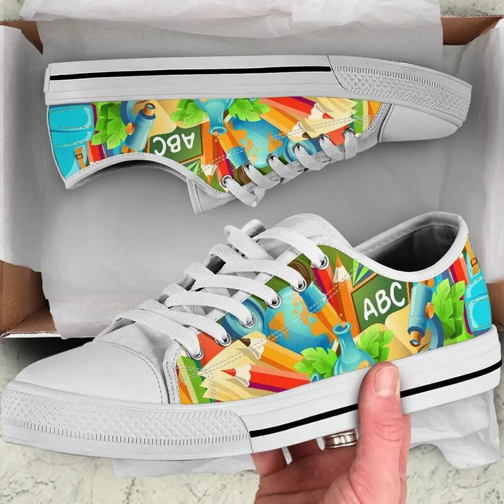 2Nd Grade Abc 3D Low Top Shoes, Teacher Shoes, Low Top Sneakers