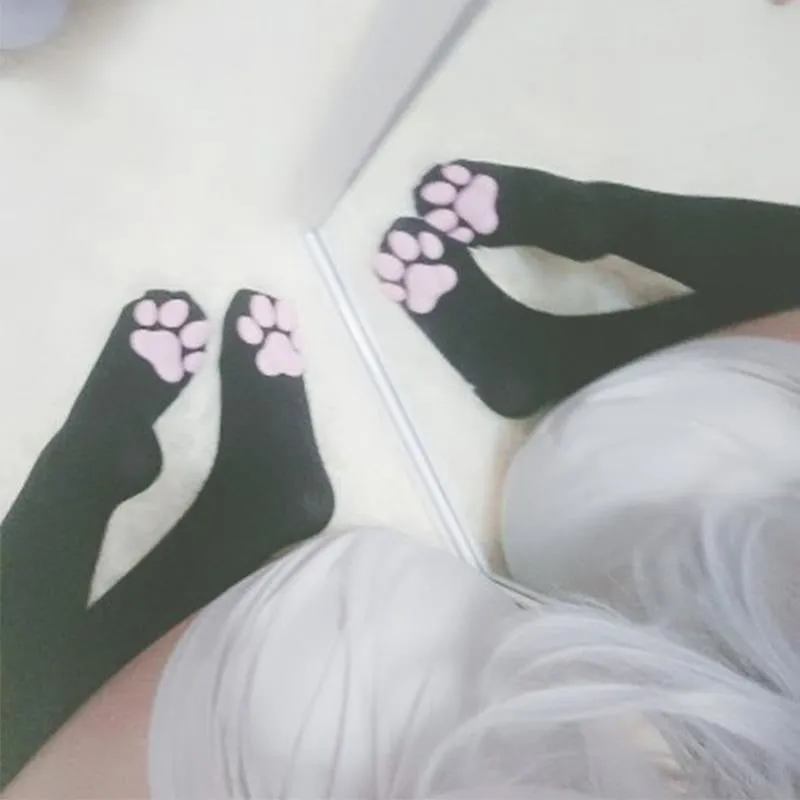 3D Paw Print Pad Stockings