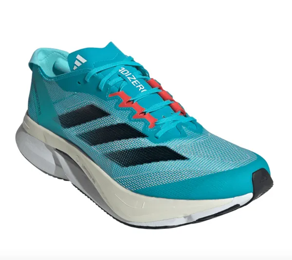 Adidas Adizero Boston 12 Running Shoes 'Flash Aqua Cloud White', blue