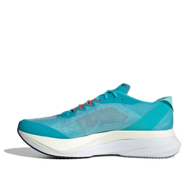 Adidas Adizero Boston 12 Running Shoes 'Flash Aqua Cloud White', blue