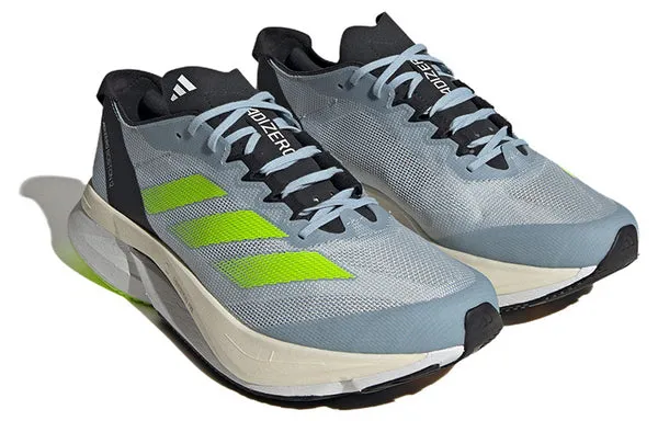 Adidas Adizero Boston 12 Running Shoes 'Wonder Blue Lucid Lemon', blue