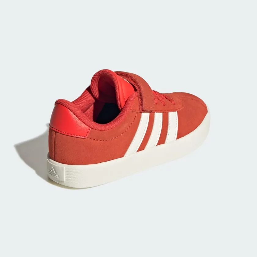 ADIDAS KID'S VL COURT 3.0 HOOK N'LOOP RED/WHITE SNEAKER SHOES