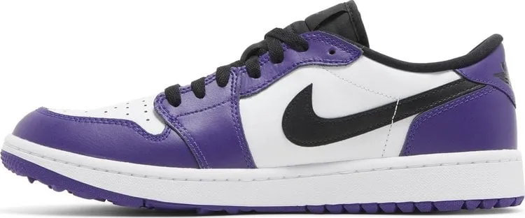 Air Jordan 1 Low Golf Court Purple Cleats, White