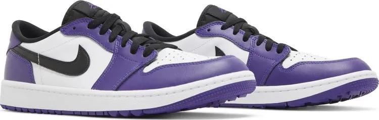 Air Jordan 1 Low Golf Court Purple Cleats, White