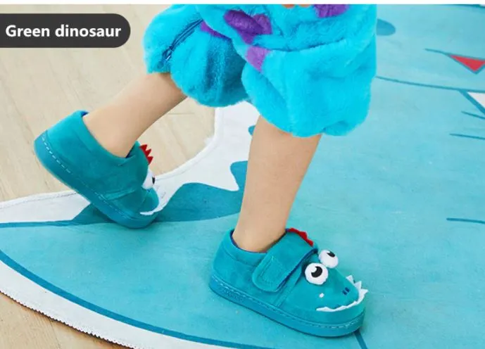 Animal Cartoon Design Fluffy Warm Slippers For Kids