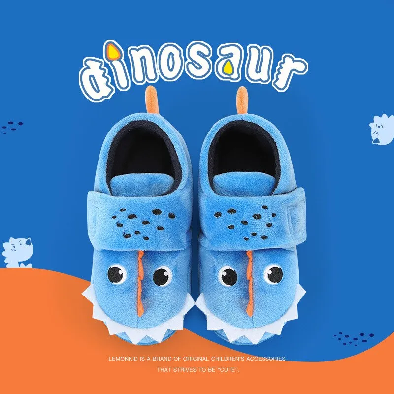 Animal Cartoon Design Fluffy Warm Slippers For Kids