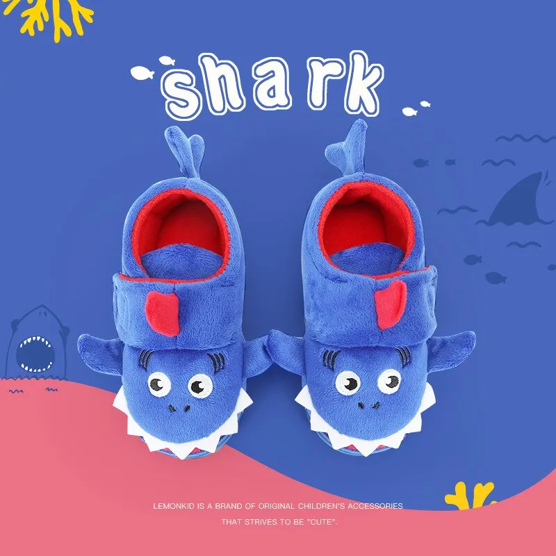 Animal Cartoon Design Fluffy Warm Slippers For Kids