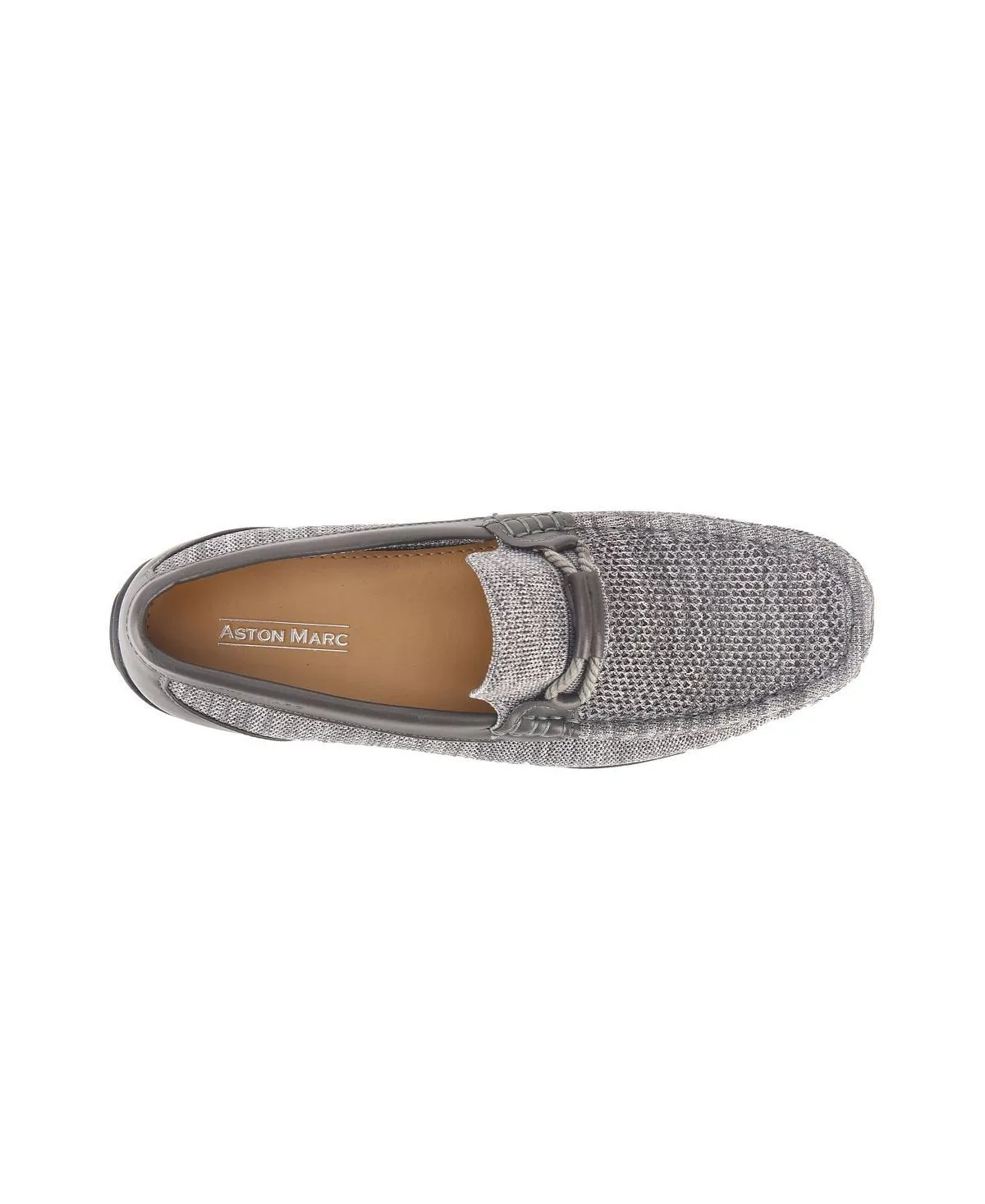 Aston Marc Men's Knit Lace-up Strap Loafers, Gray