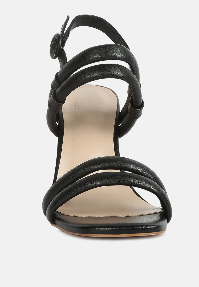 Avianna Black Slim Block Heel Sandal