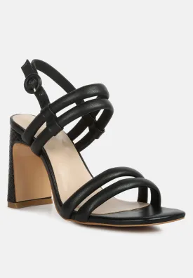 Avianna Black Slim Block Heel Sandal