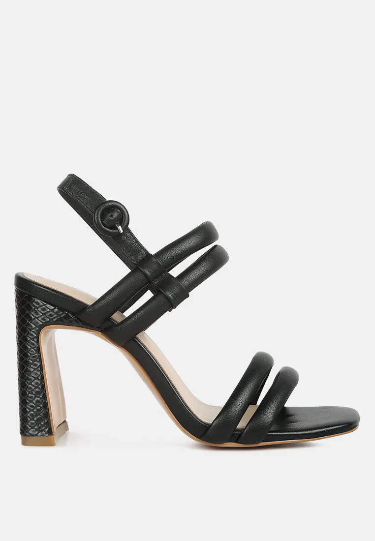 Avianna Black Slim Block Heel Sandal