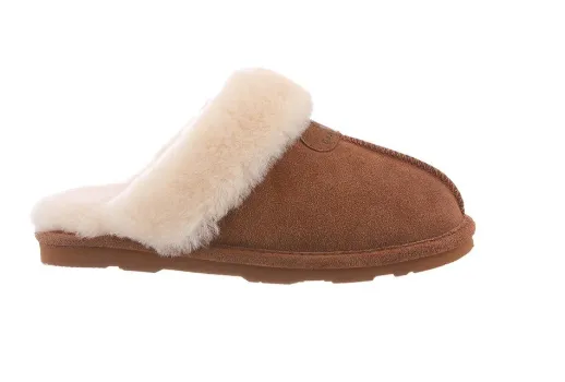 BEARPAW WOMEN'S LOKI SIDE SUEDE SLIPPER HICKORY