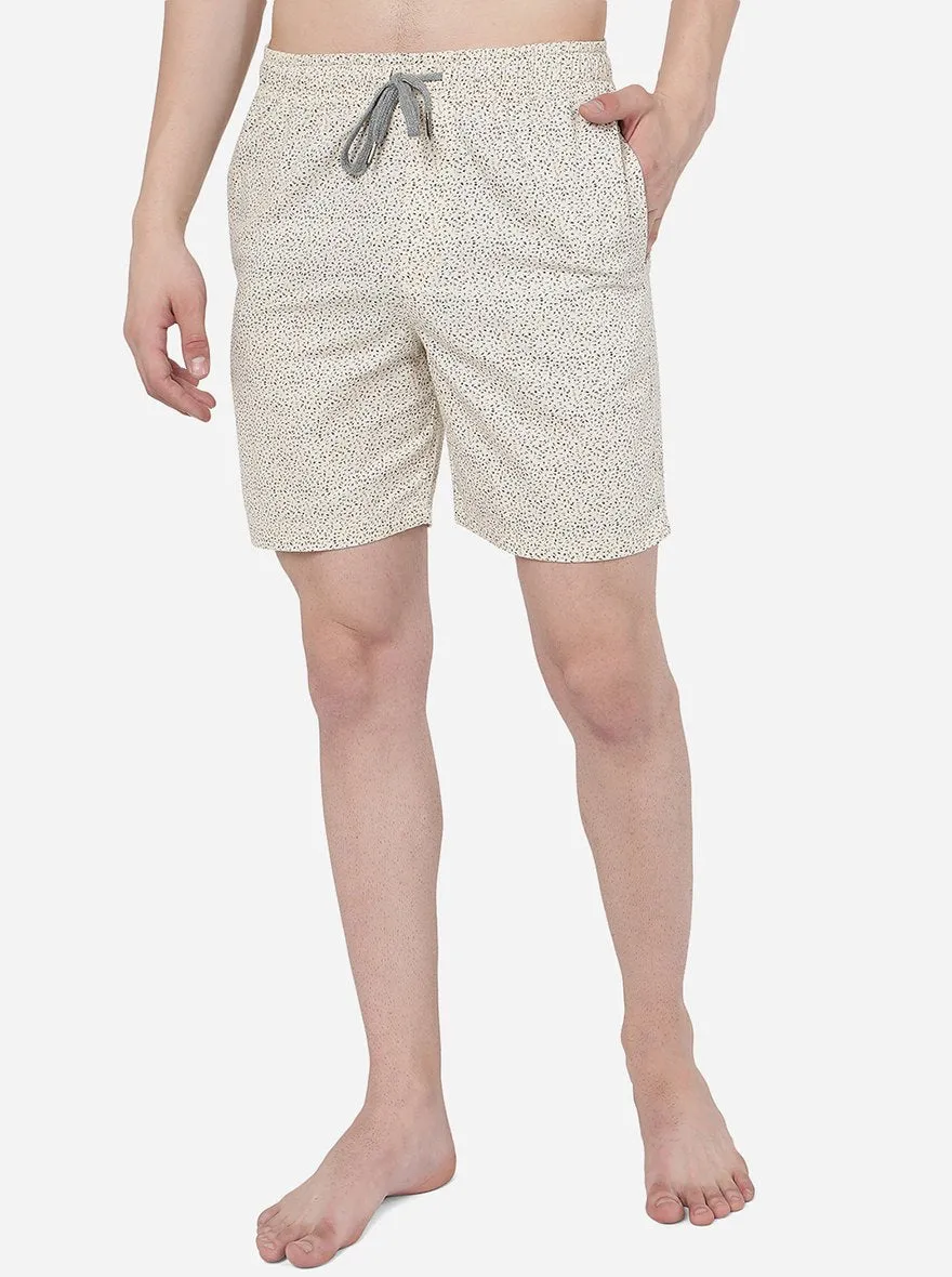 Butterscotch Yellow Printed Slim Fit Shorts | JadeBlue