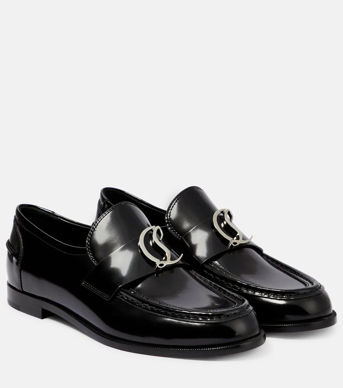 CL Moc Christian Louboutin leather loafers, black