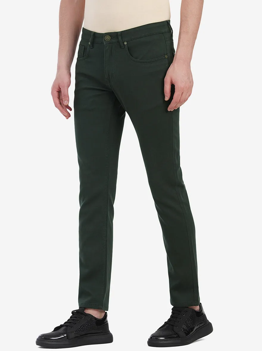 Dark Green Washed Slim Fit Jeans | JadeBlue