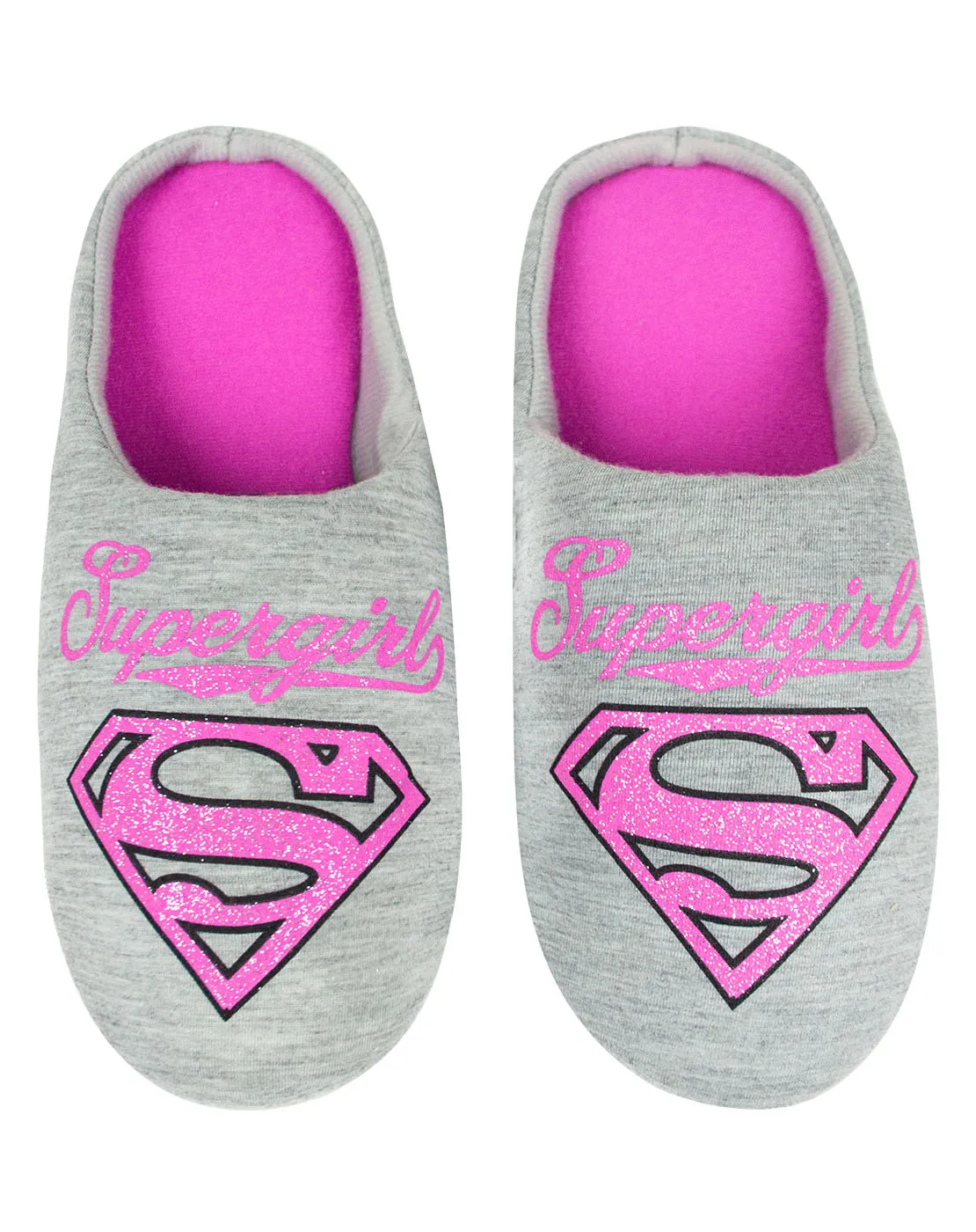 DC Comics Supergirl Glitter Women's Slippers - Grey