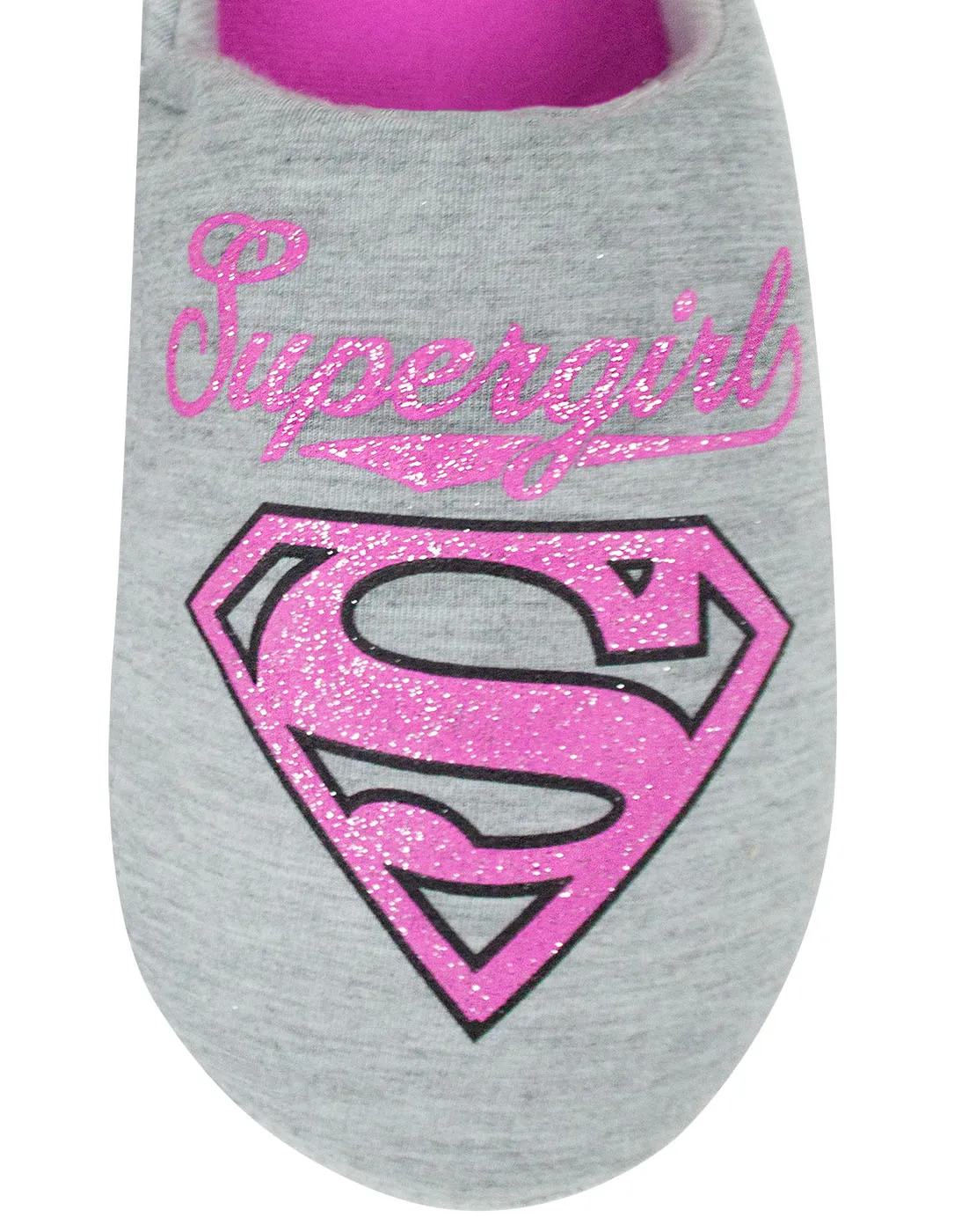 DC Comics Supergirl Glitter Women's Slippers - Grey