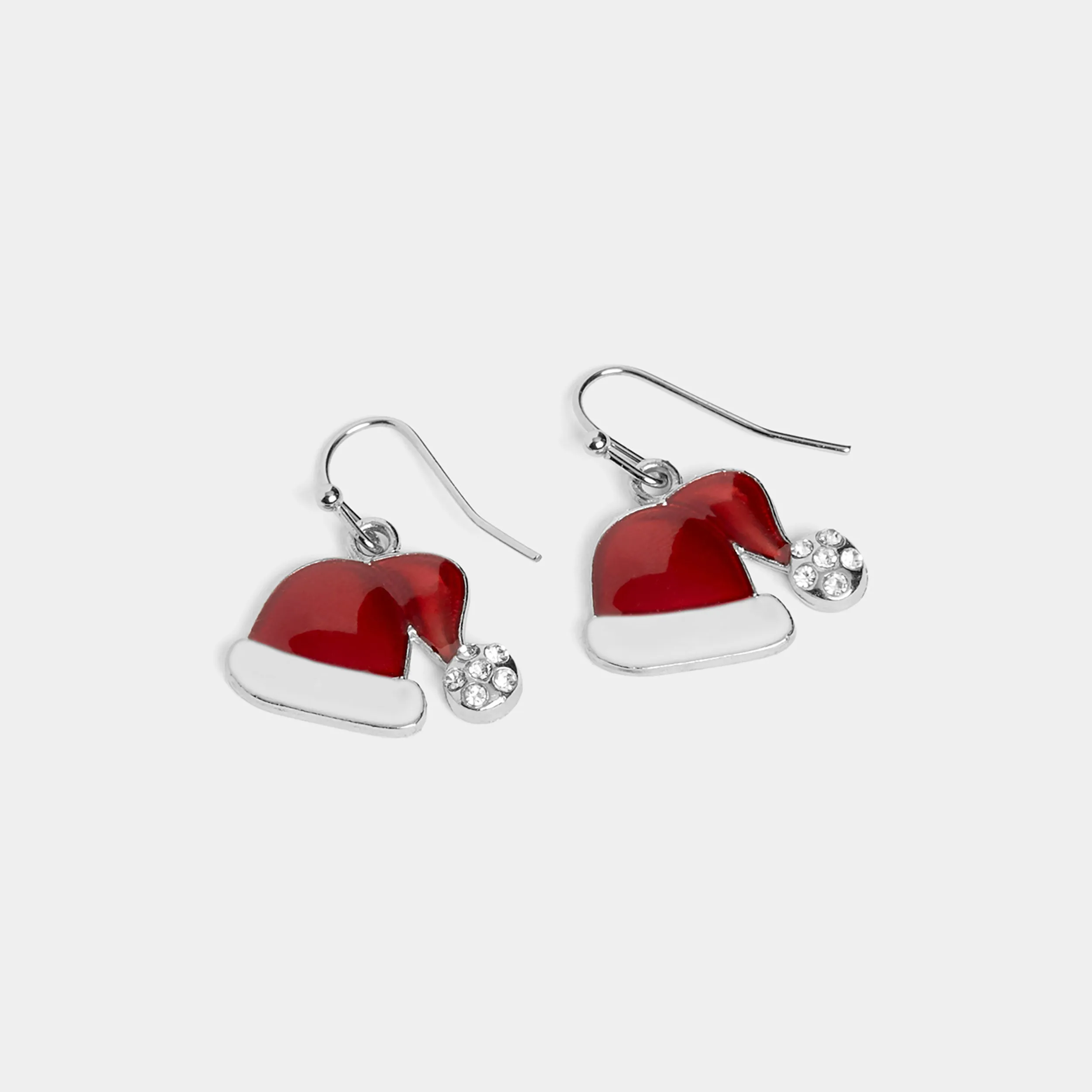 Enamel Santa Hat Earring