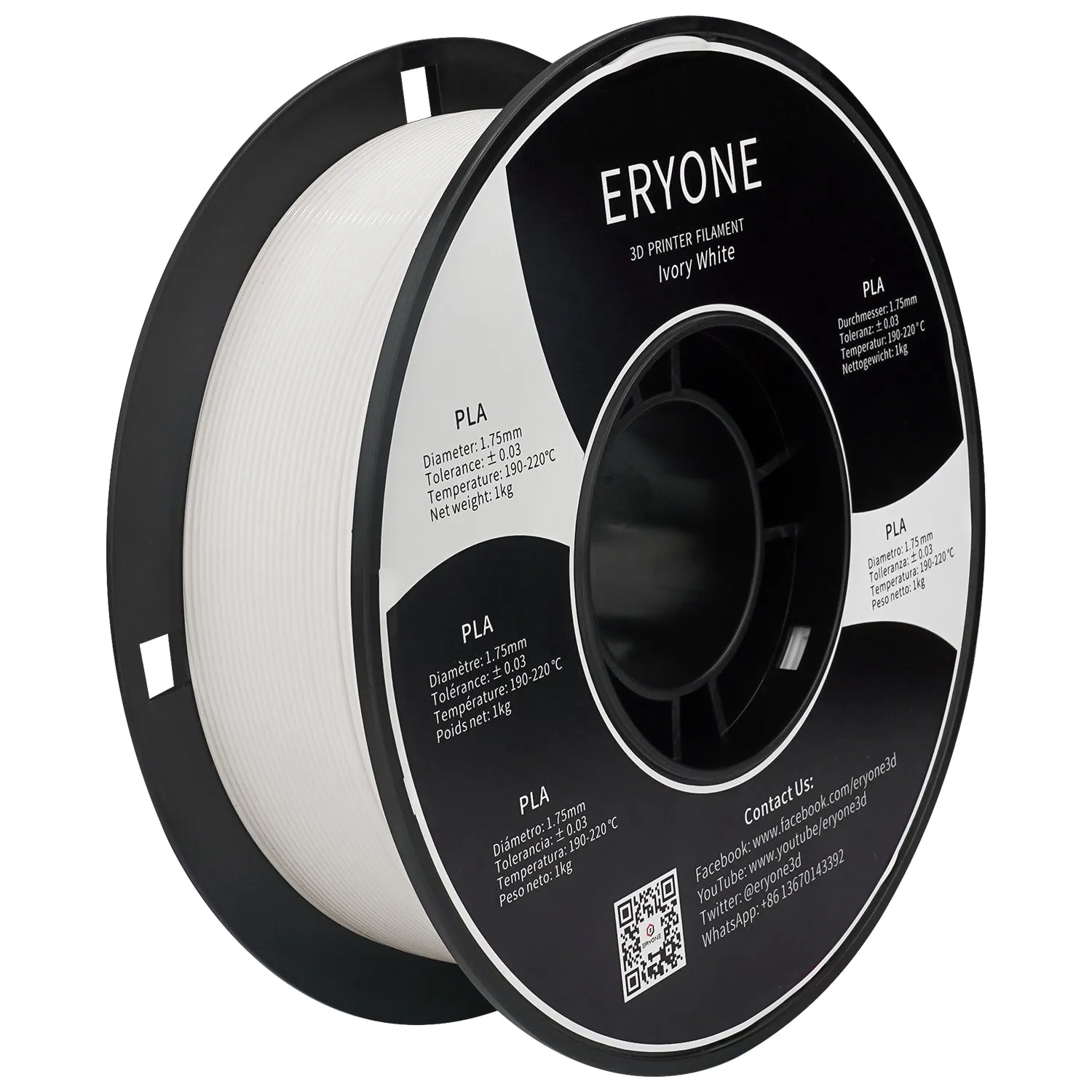 ERYONE PLA 3D Printer Filament 1.75mm, Dimensional Accuracy  /- 0.05 mm 1kg (2.2LBS)/Spool