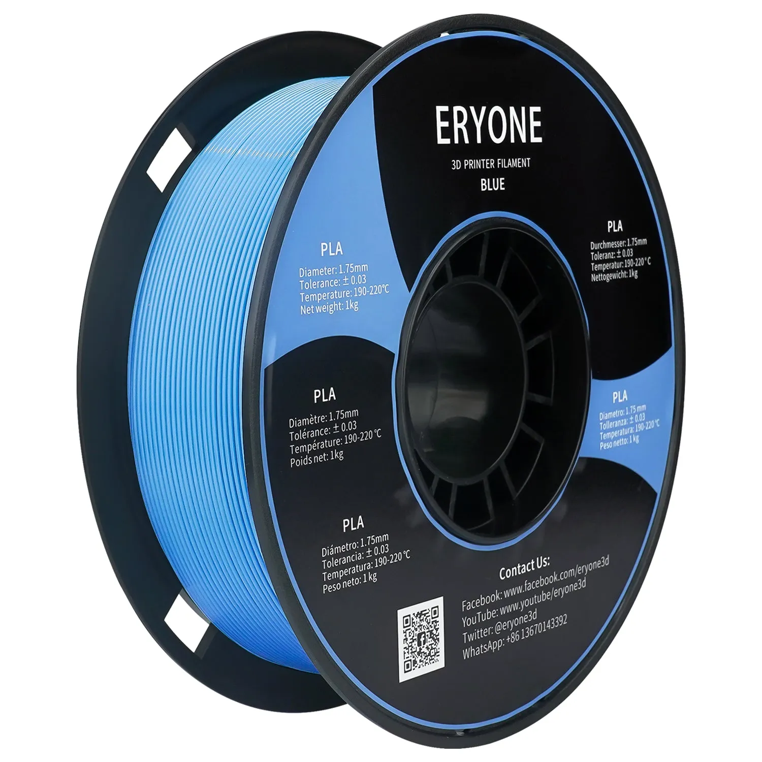 ERYONE PLA 3D Printer Filament 1.75mm, Dimensional Accuracy  /- 0.05 mm 1kg (2.2LBS)/Spool