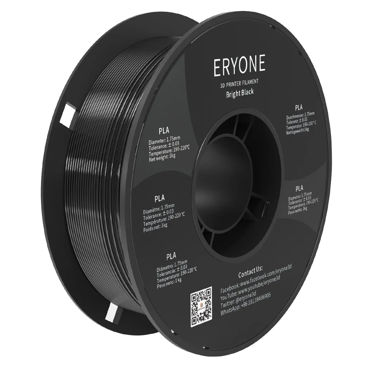 ERYONE PLA 3D Printer Filament 1.75mm, Dimensional Accuracy  /- 0.05 mm 1kg (2.2LBS)/Spool