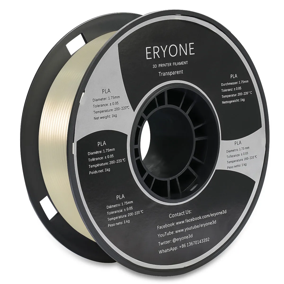 ERYONE PLA 3D Printer Filament 1.75mm, Dimensional Accuracy  /- 0.05 mm 1kg (2.2LBS)/Spool