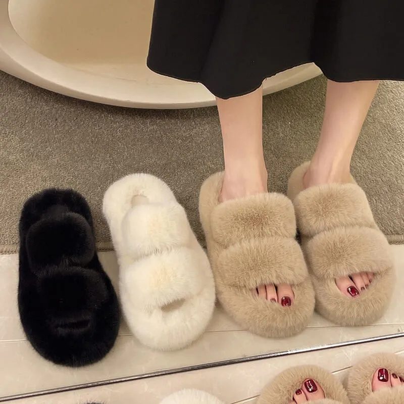 Faux Fur Women's Slides Sandals