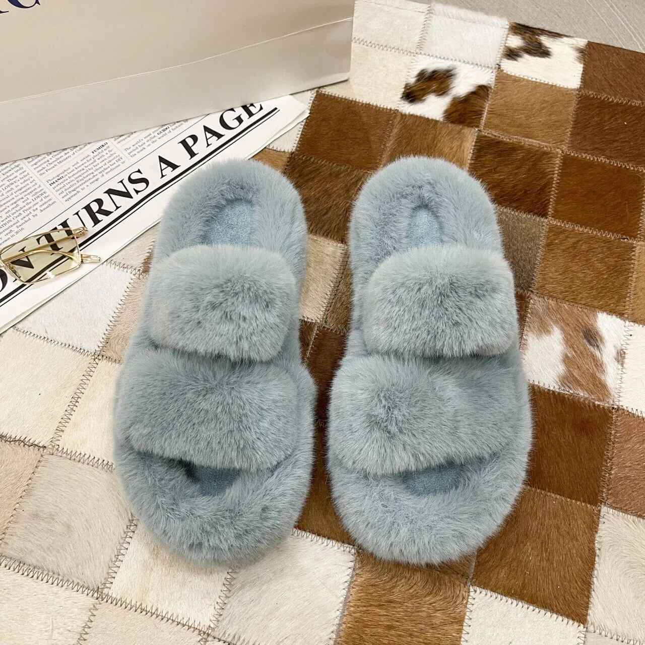 Faux Fur Women's Slides Sandals