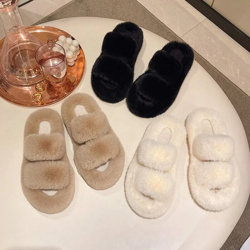 Faux Fur Women's Slides Sandals