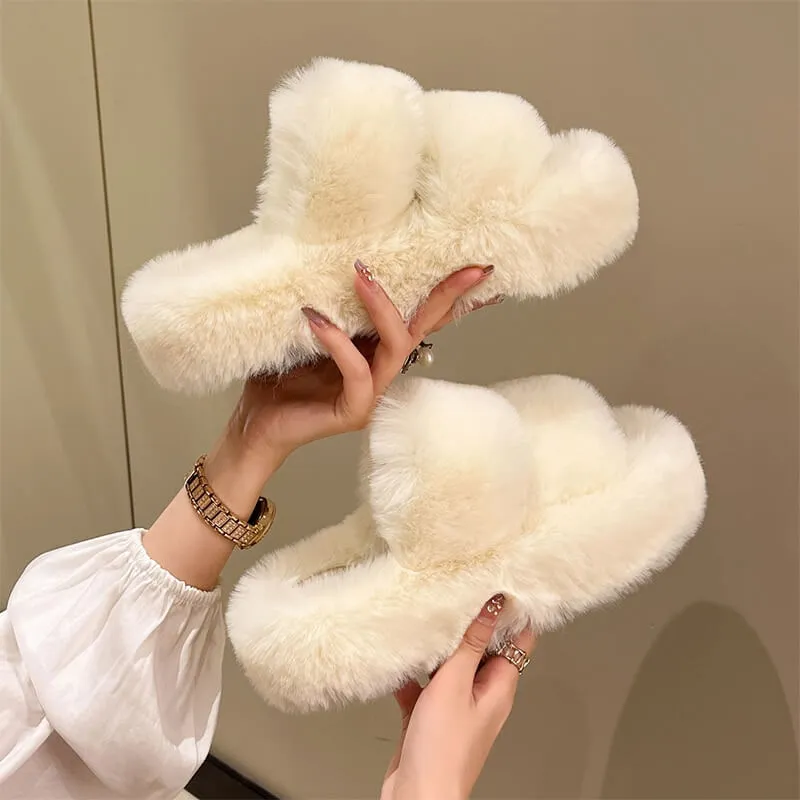 Faux Fur Women's Slides Sandals