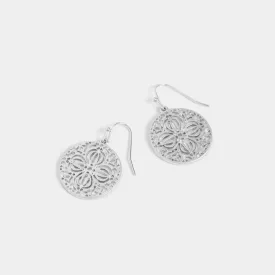 Floral Filigree Earrings - Silver