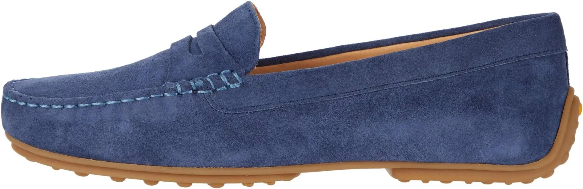 Free Spirit For Her Samuel Hubbard Loafers in Stonewashed Blue Suede/Gum Sole