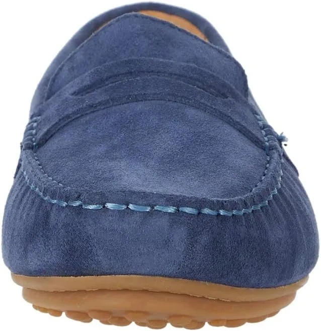 Free Spirit For Her Samuel Hubbard Loafers in Stonewashed Blue Suede/Gum Sole