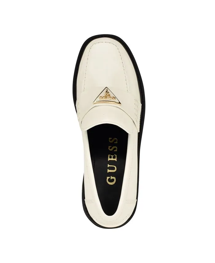 GUESS Women's Shatha Logo Slip On Almond Toe Loafers multicolor