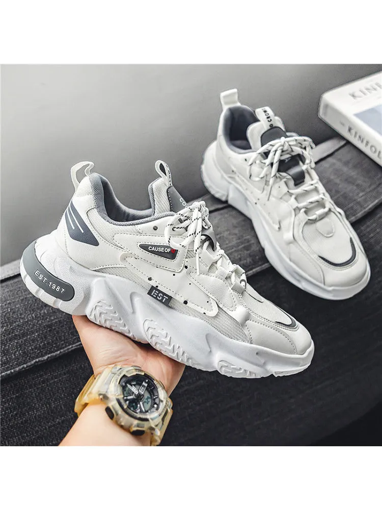 Men'S Breathable Fashion Soft Bottom Comfortable Casual Running Clunky Shoes