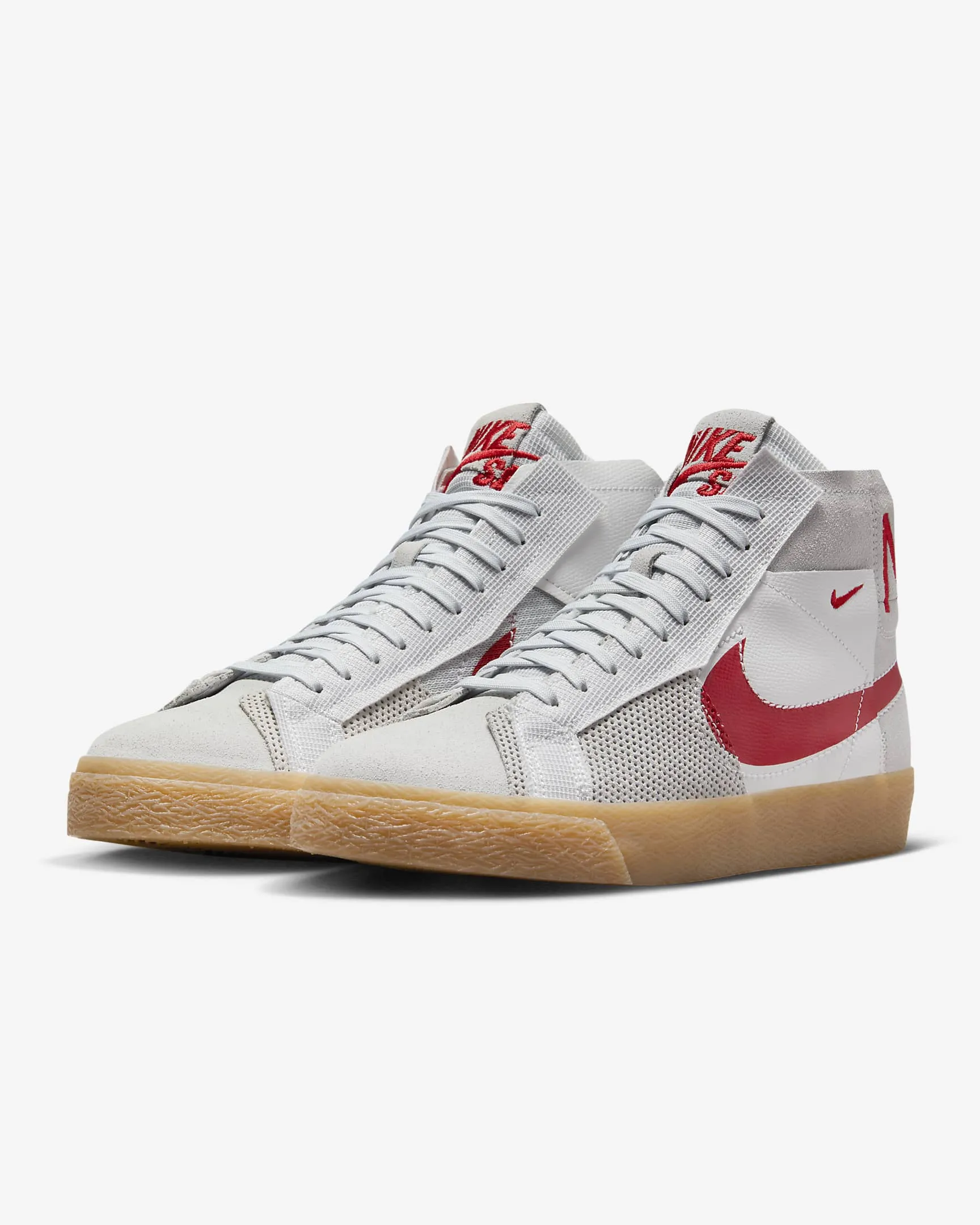 Nike SHOE BLAZER MID PRM - SUMMIT WHITE/UNIVERSITY RED