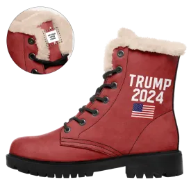 Personalized Trump Boots, Custom MAGA Boots, Pirde Fur Winter Boots, Best Support Gift