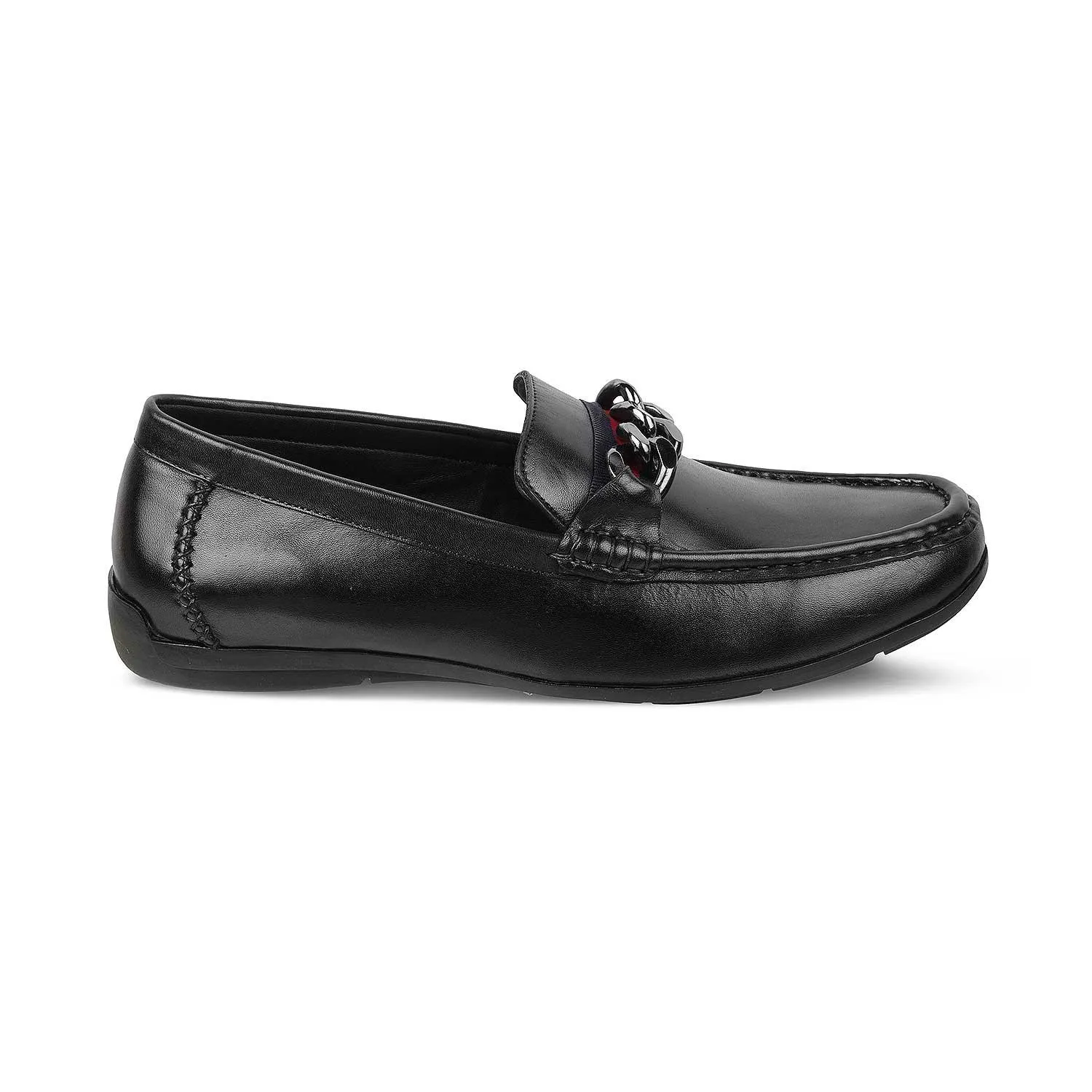 The Csteal Black Men's Leather Driving Loafers Tresmode